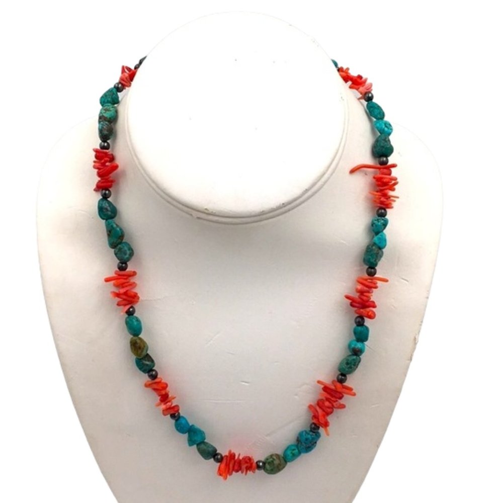 Sterling Silver 925 Turquoise W/ Red Coral…